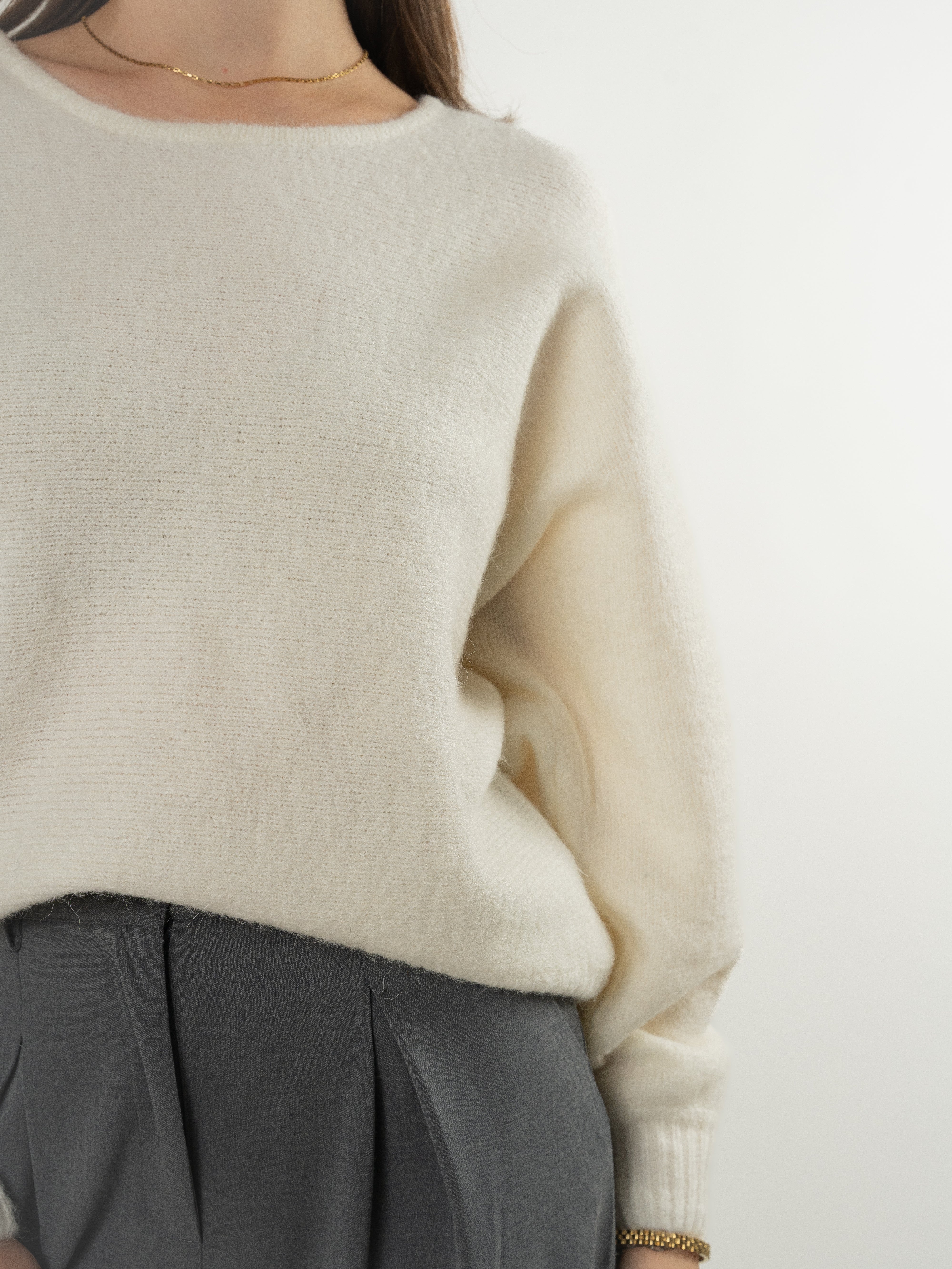 Feinstrick Pullover Jasmin - Weiß