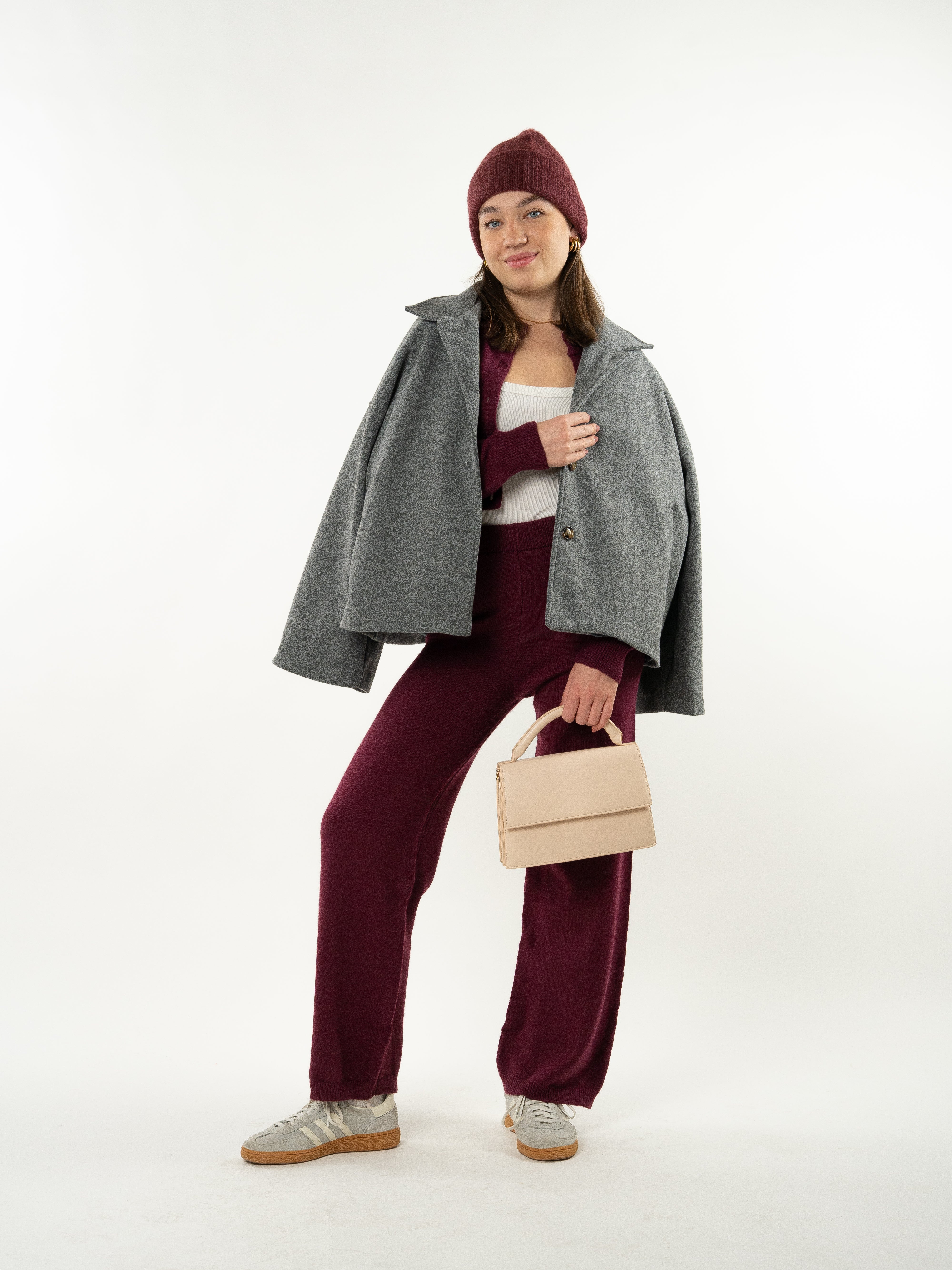 Get Comfy Knit Pants - Bordeaux