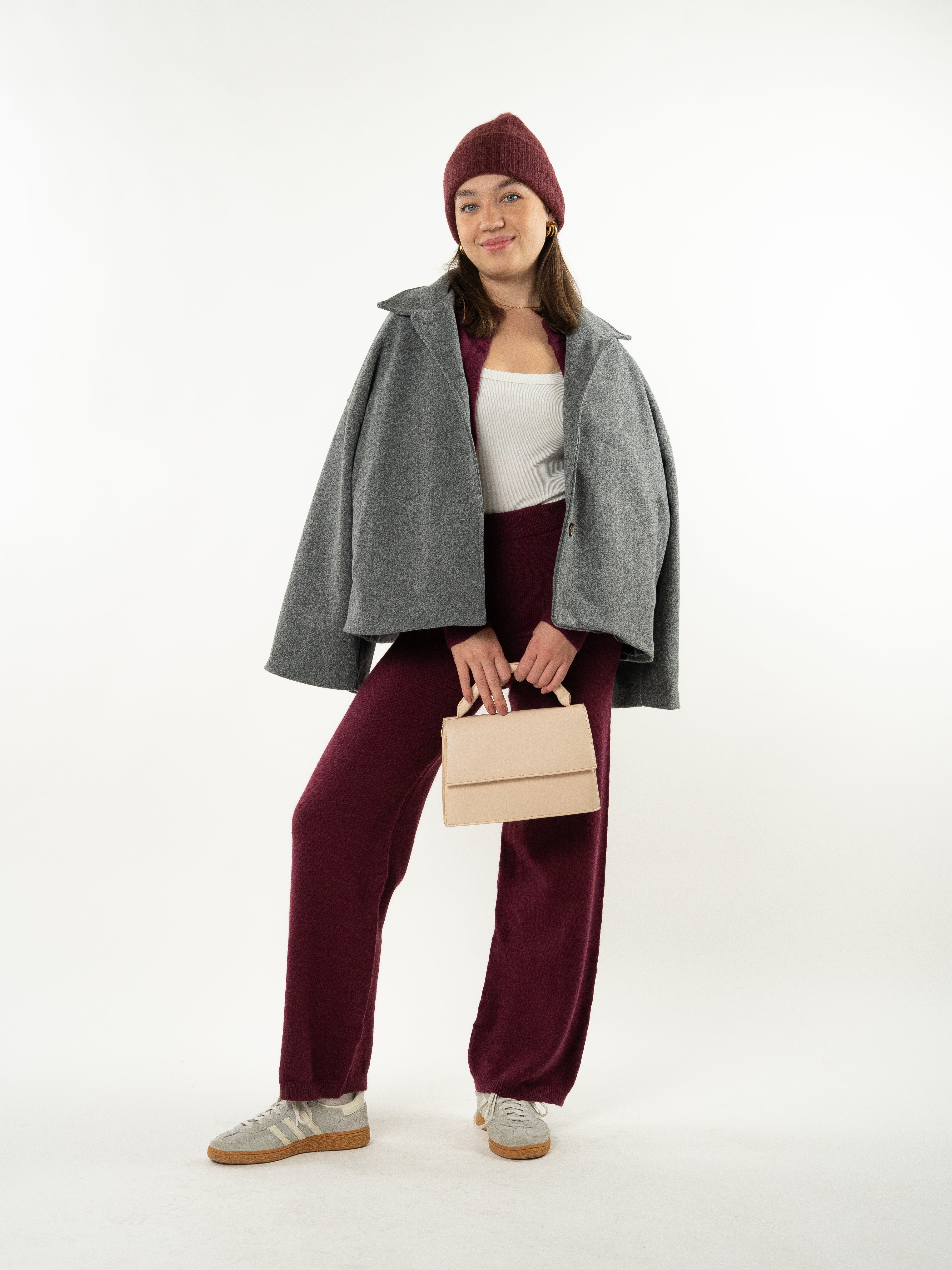 Get Comfy Knit Pants - Bordeaux