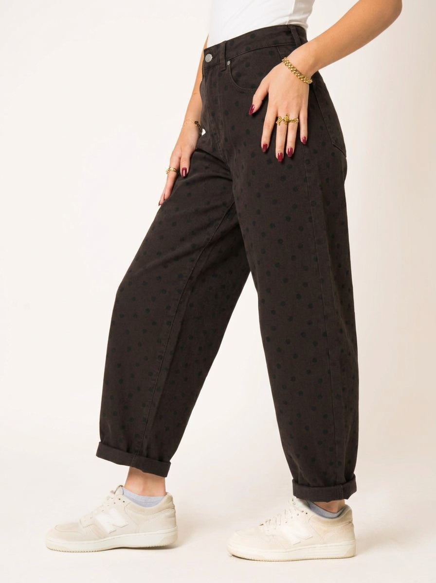 Chocolate Polka Dot Balloon Jeans