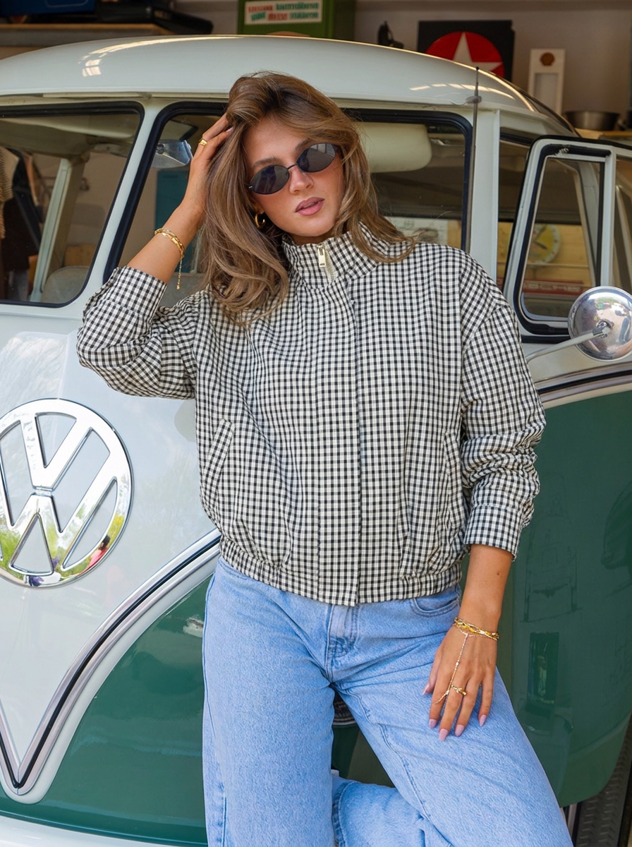 Pretty Much Trouble Plaid Jacket