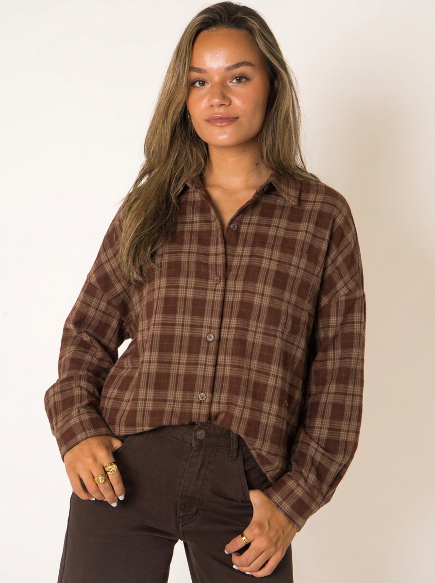 Choco Plaid Blouse