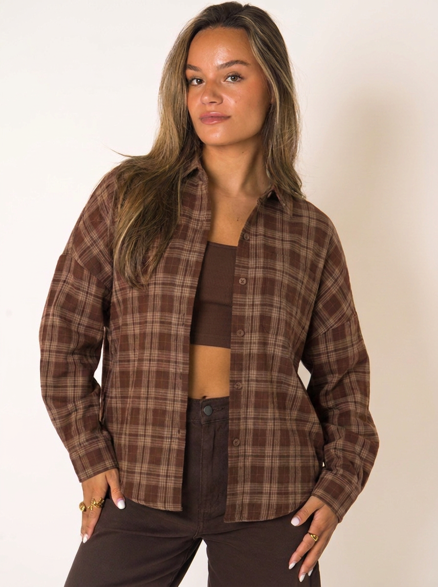 Choco Plaid Blouse