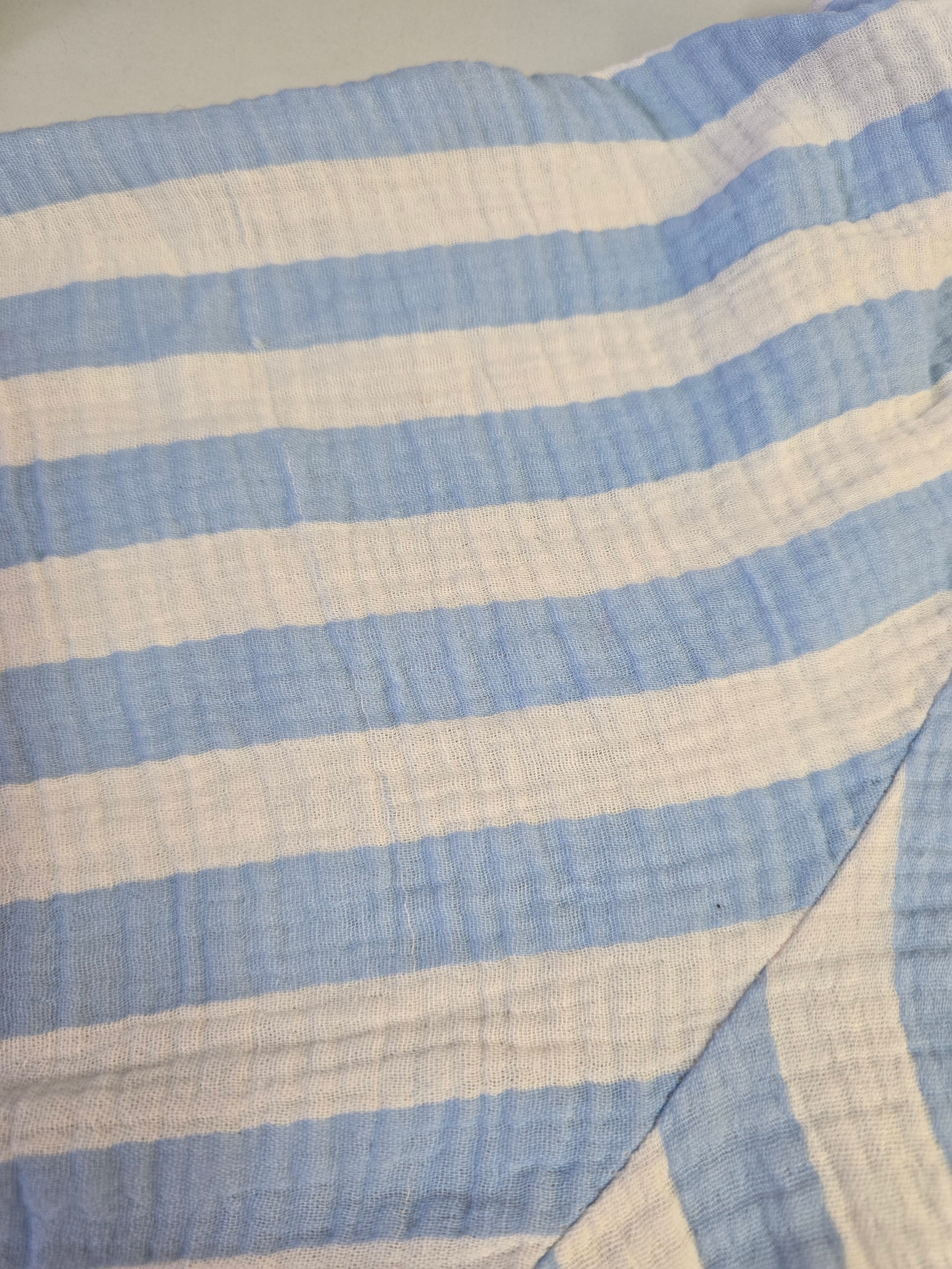 LUCKY DEAL 2141 Musselinbluse Bold Stripes - Blau mit Weiß - vom Umtausch ausgeschlossen -