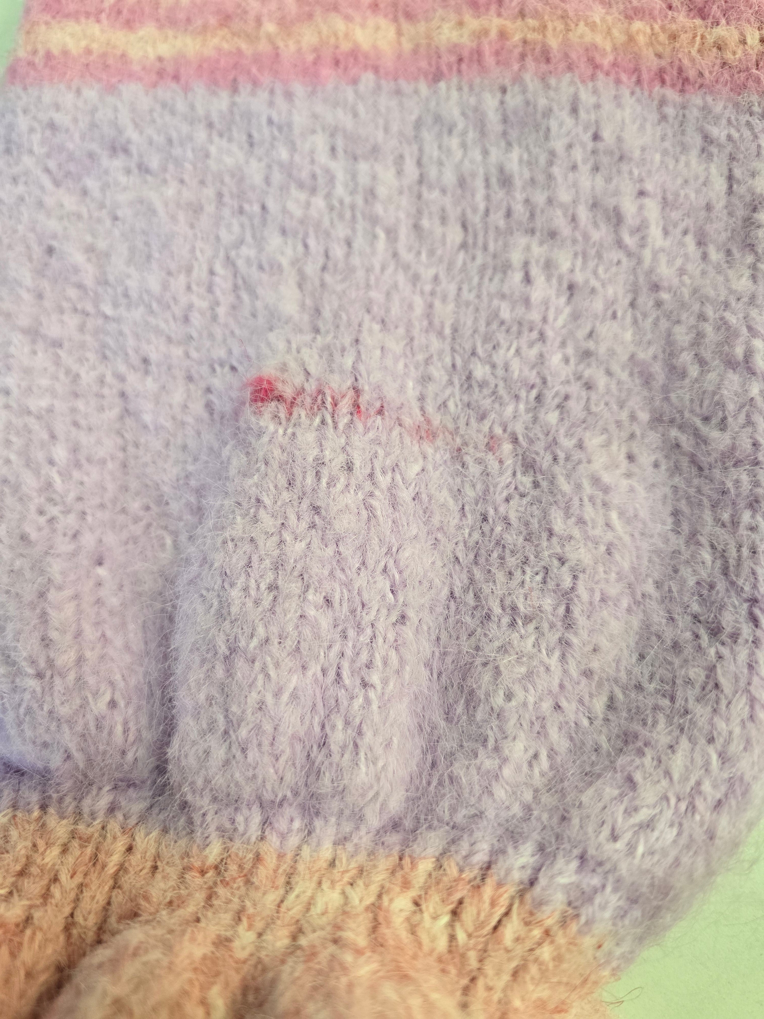 LUCKY DEAL 2028 Blossom Stripe Knit Jacket - Rosa mit Lila - vom Umtausch ausgeschlossen -