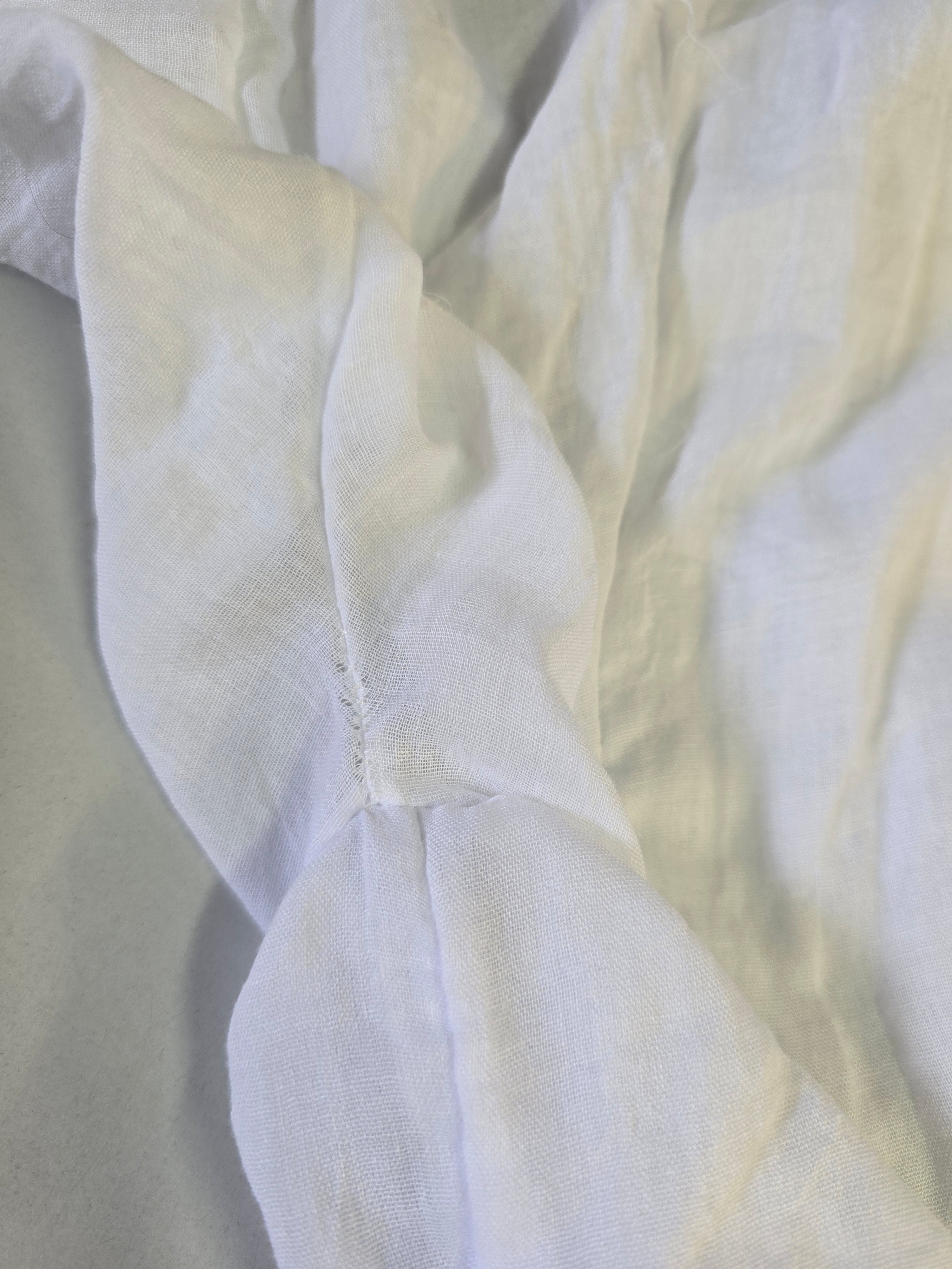 LUCKY DEAL 2143 Baumwoll Kleid Liana zum binden - Weiß - vom Umtausch ausgeschlossen -