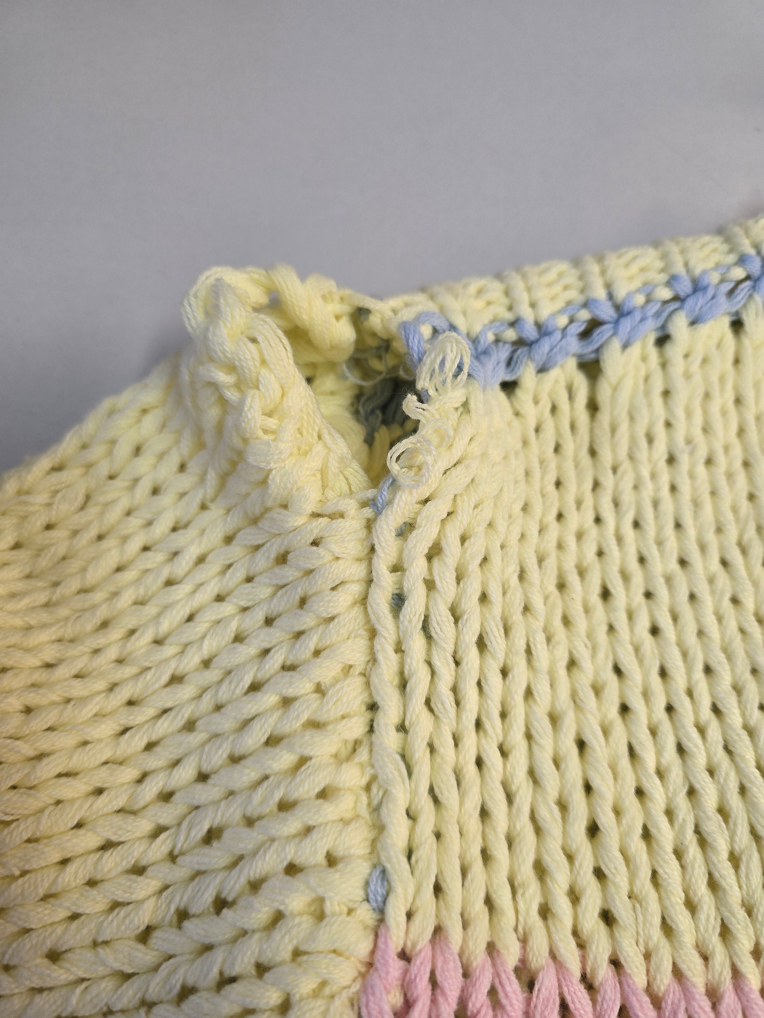 LUCKY DEAL 2277 Spring Blossom Knit Sweater - Gelb - vom Umtausch ausgeschlossen -
