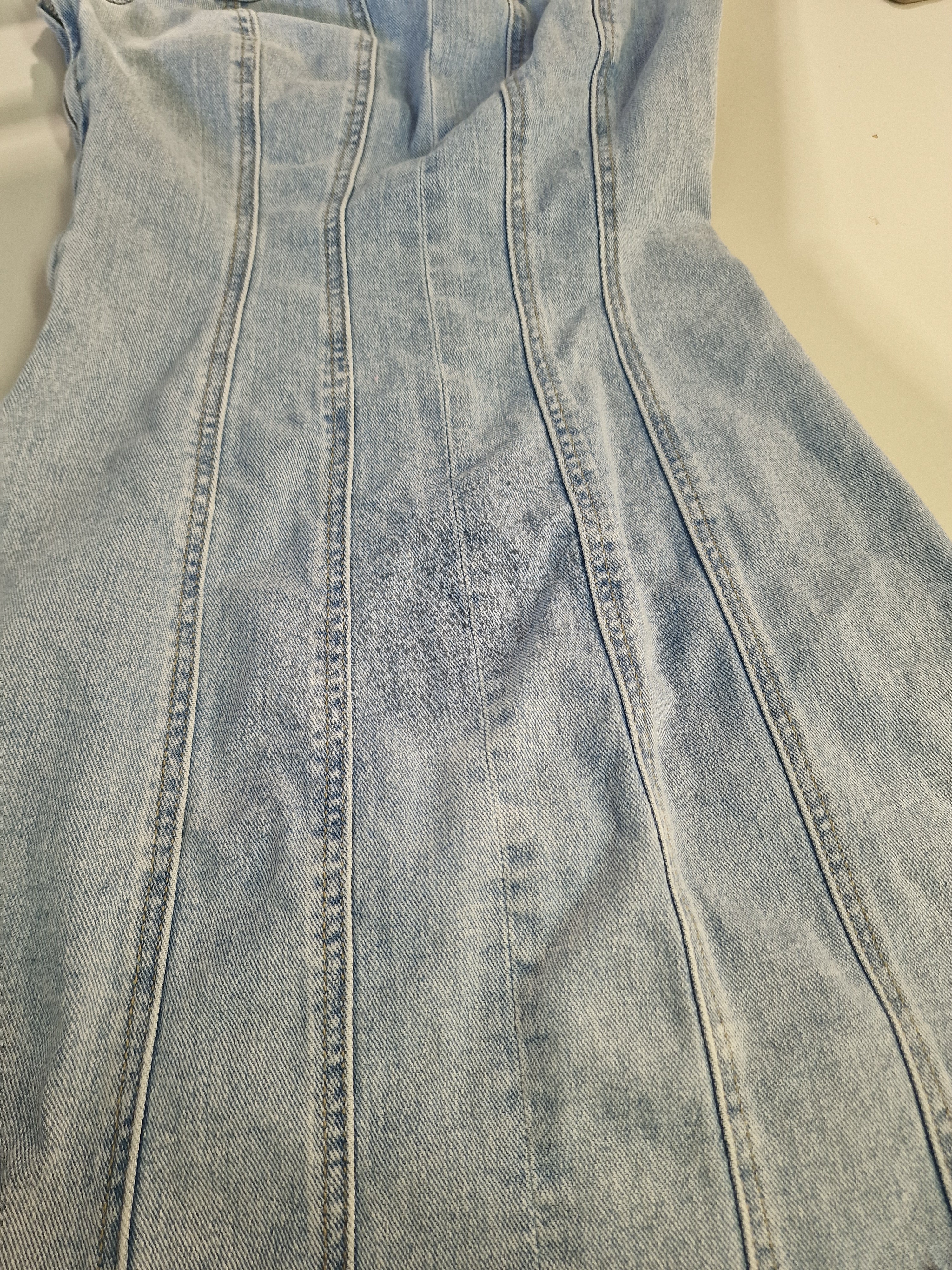 LUCKY DEAL 586 Trägerloses Mini - Jeanskleid - vom Umtausch ausgeschlossen
