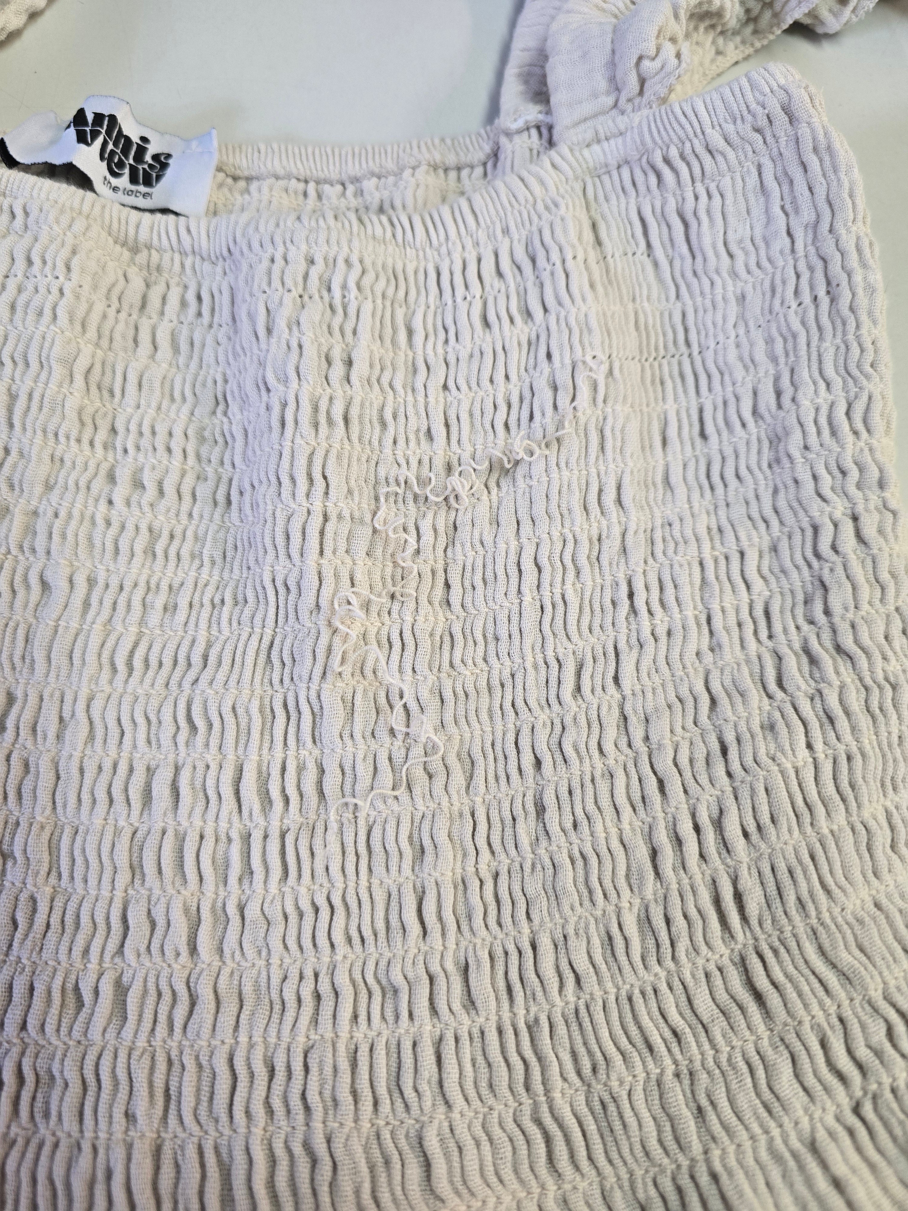LUCKY DEAL 2264 Cherry Dream Musselin Midikleid - Creme - vom Umtausch ausgeschlossen -
