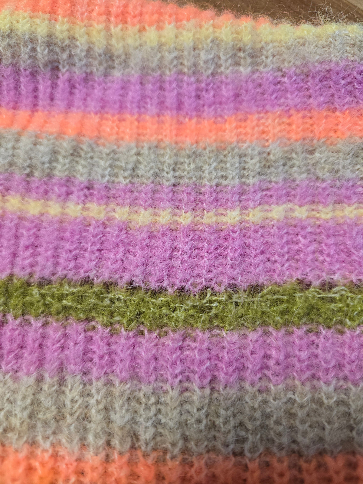 LUCKY DEAL 2300 Colors Of Autumn Stripe Knit Cardigan - Pink - vom Umtausch ausgeschlossen -