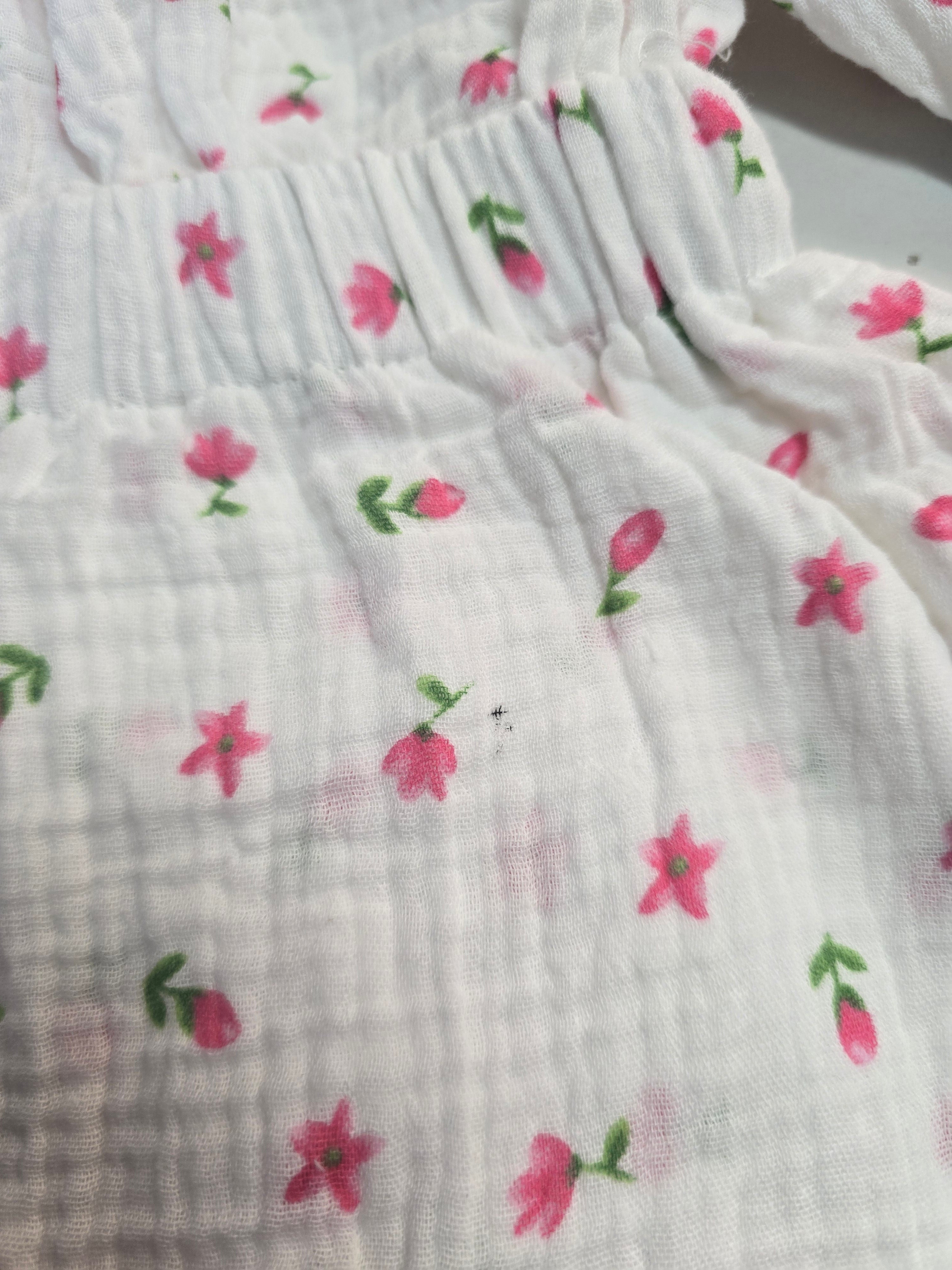 LUCKY DEAL 2045 Keep It Sweet Bloom Musselin Playsuit - Weiß - vom Umtausch ausgeschlossen -