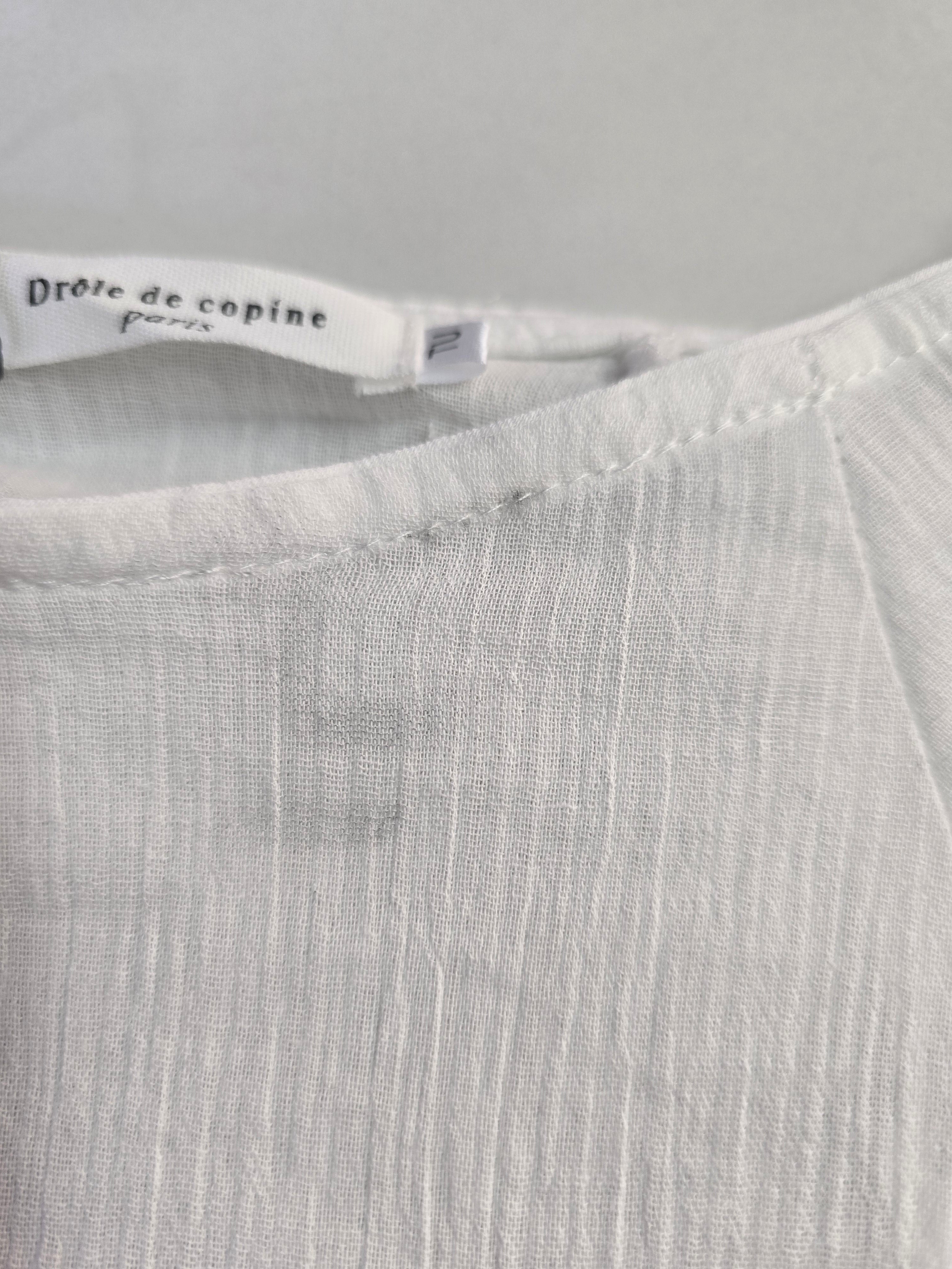 LUCKY DEAL 2151 All White Cotton Blouse - Weiß - vom Umtausch ausgeschlossen -