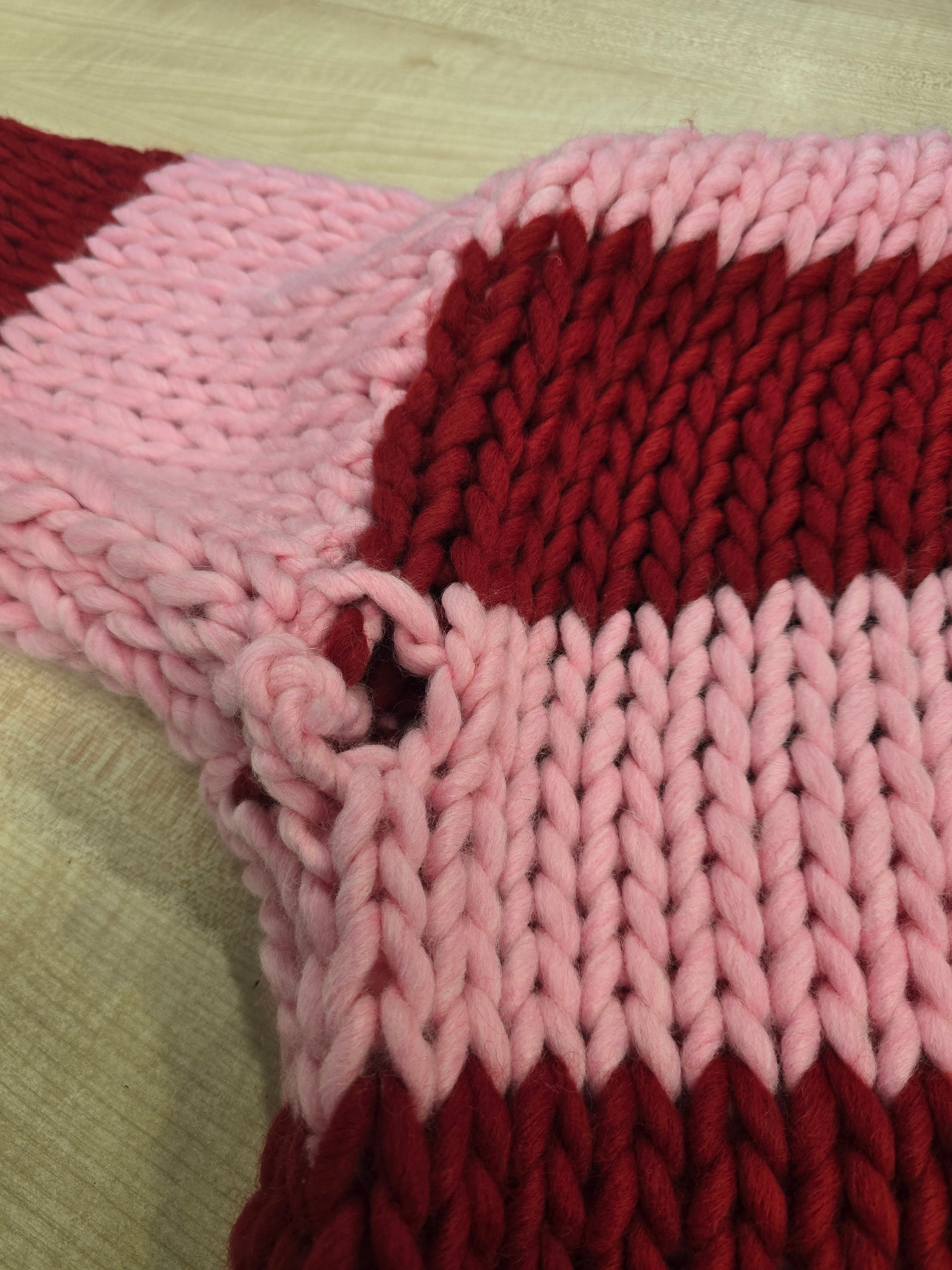 LUCKY DEAL 1904 Stand Out Stripes Knit Cardigan - Rosa mit Rot - vom Umtausch ausgeschlossen -