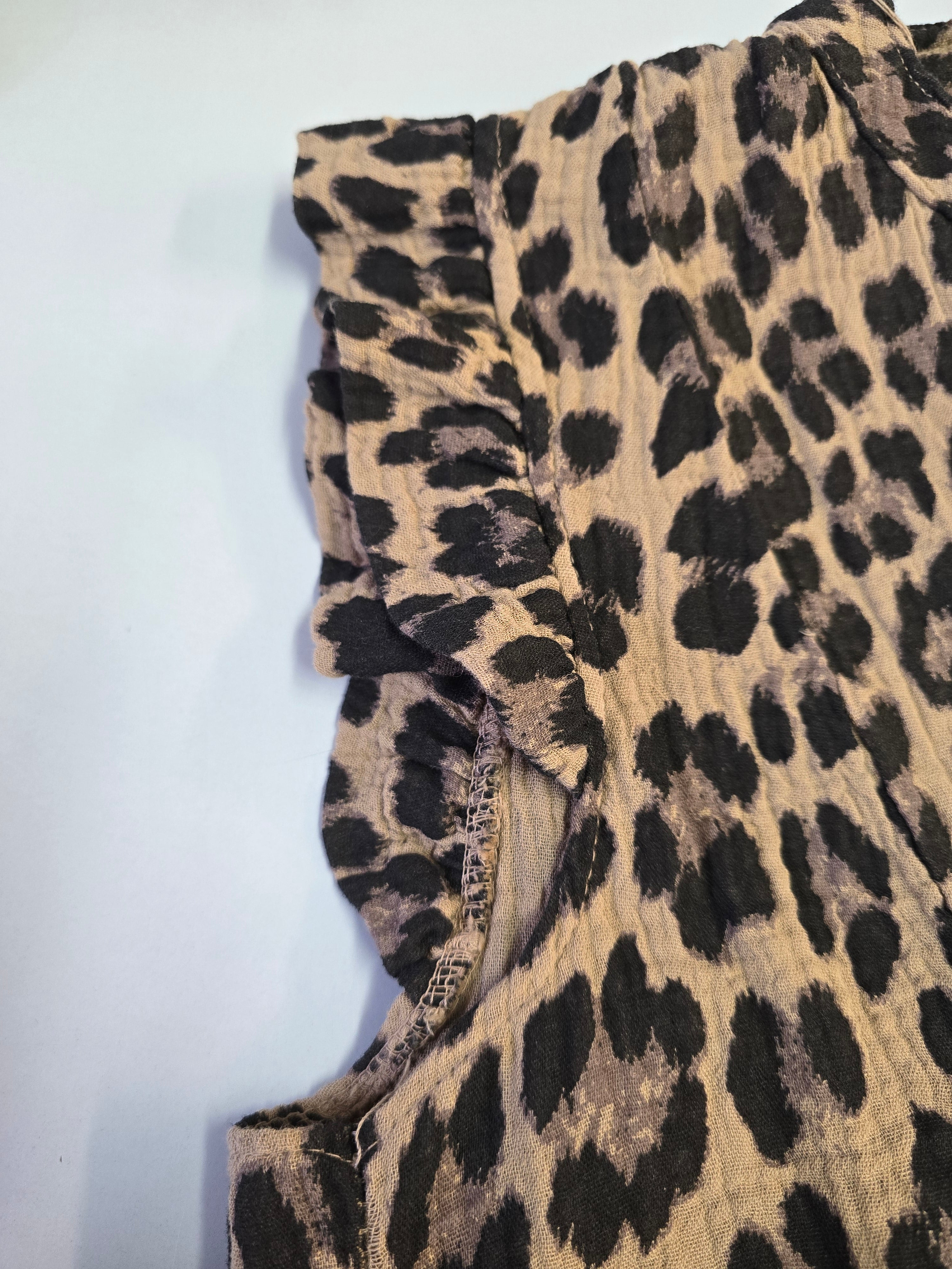 LUCKY DEAL 2044 Coastal Musselin Hängerbluse Leo Dunkelbraun - vom Umtausch ausgeschlossen -