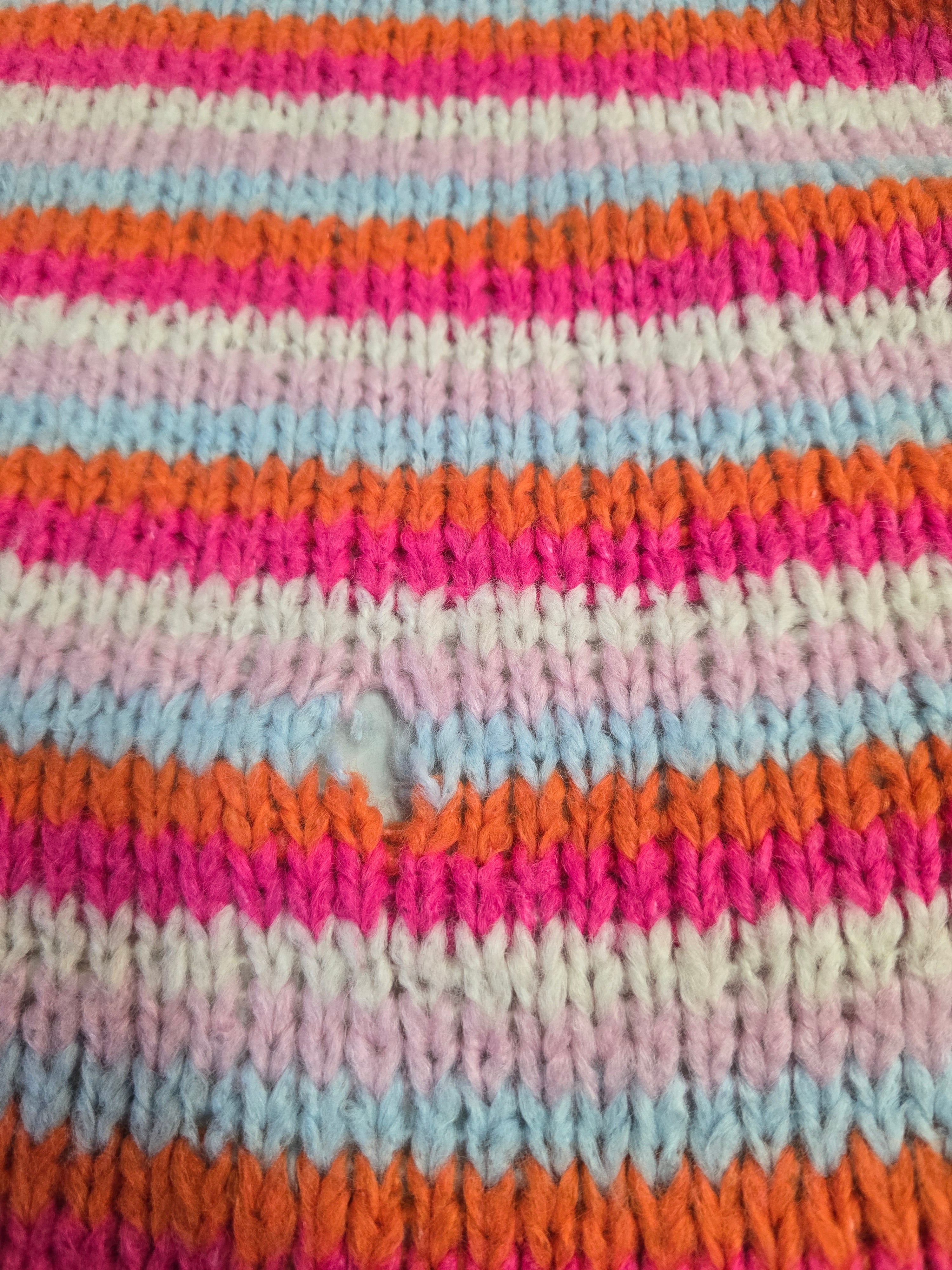 LUCKY DEAL 2022 Stripes Of Joy Knit Cardigan Long  - Pink - vom Umtausch ausgeschlossen -