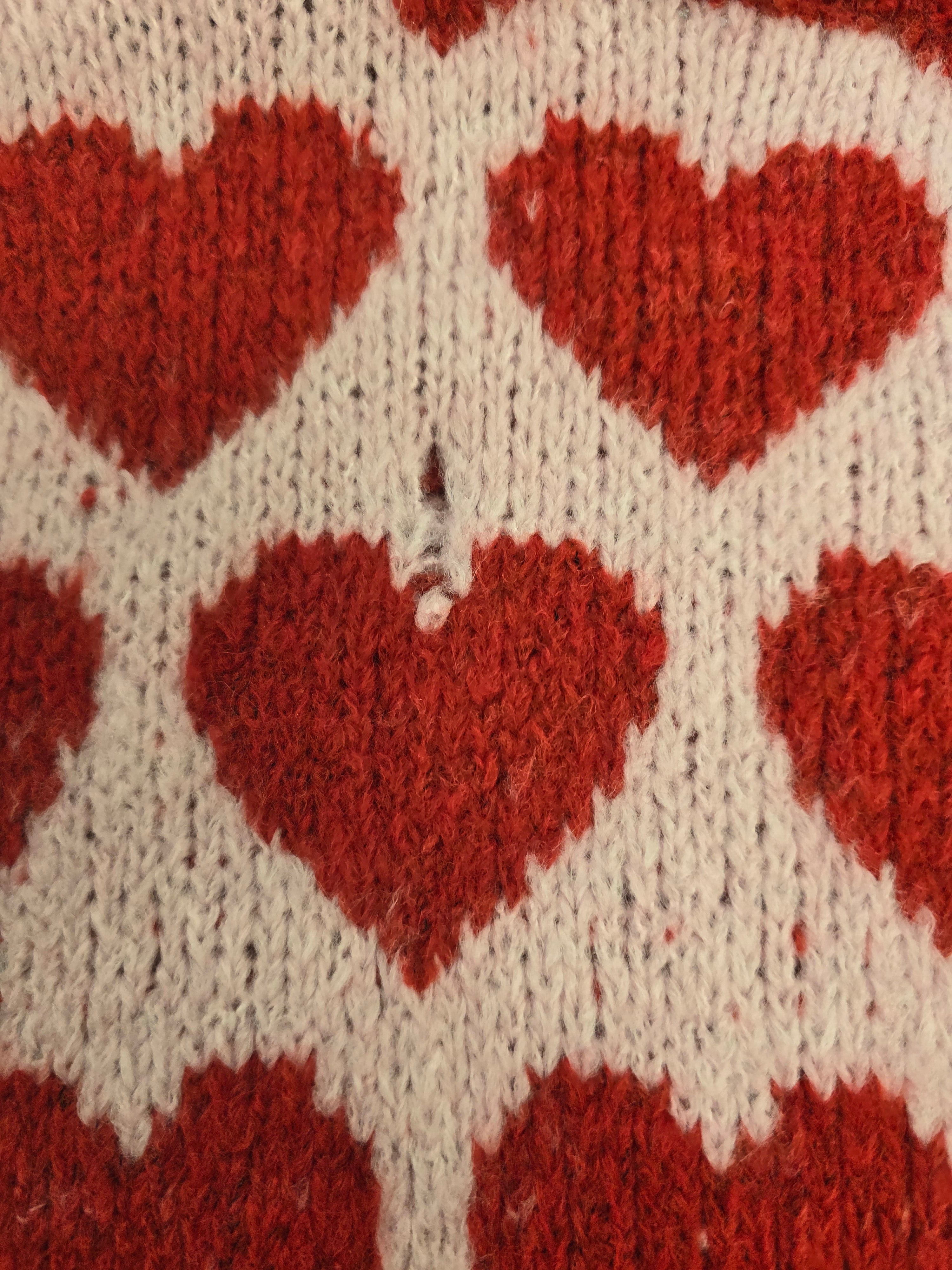 LUCKY DEAL 1914 Full of Love Knit Sweater - Rosa mit Rot - vom Umtausch ausgeschlossen -