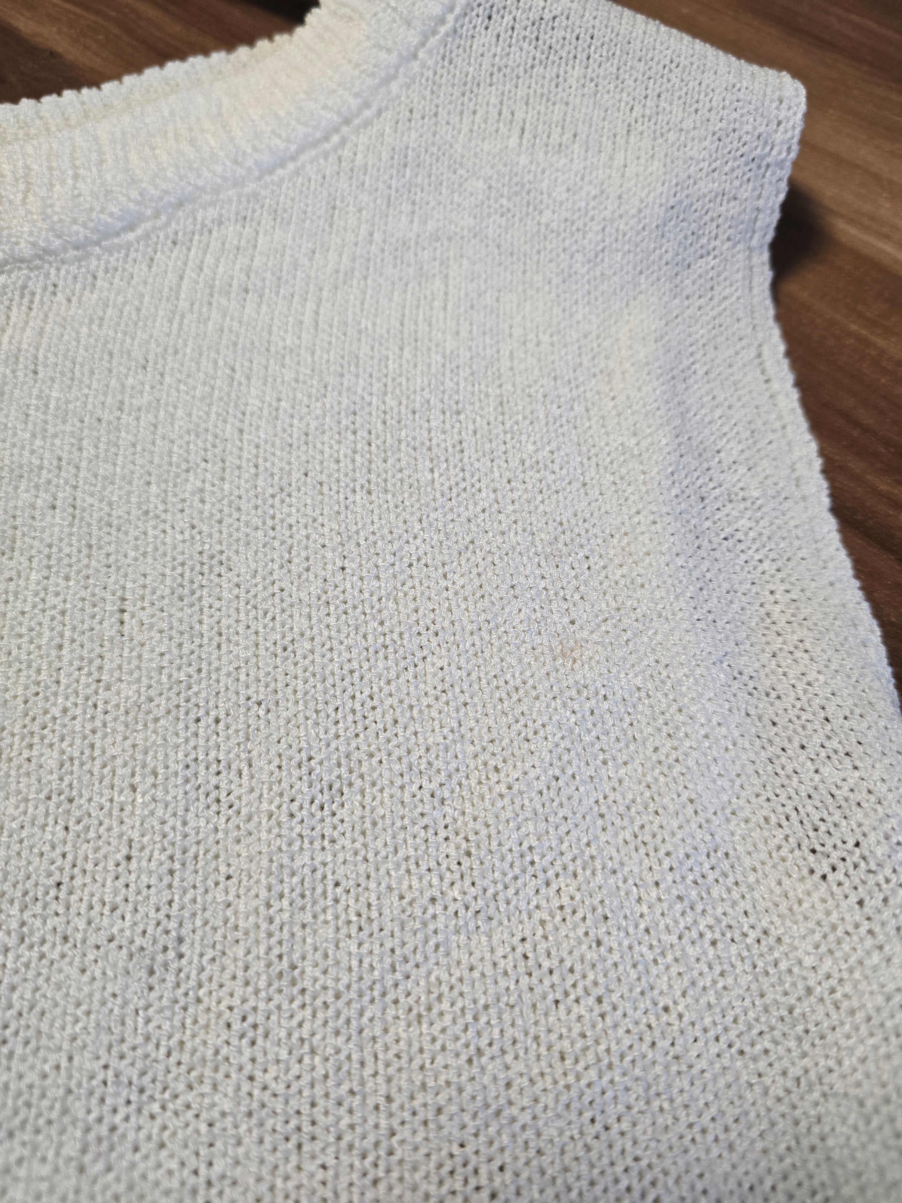 LUCKY DEAL 1655 Off Shoulder Summer Knit Shirt - Creme - vom Umtausch ausgeschlossen -