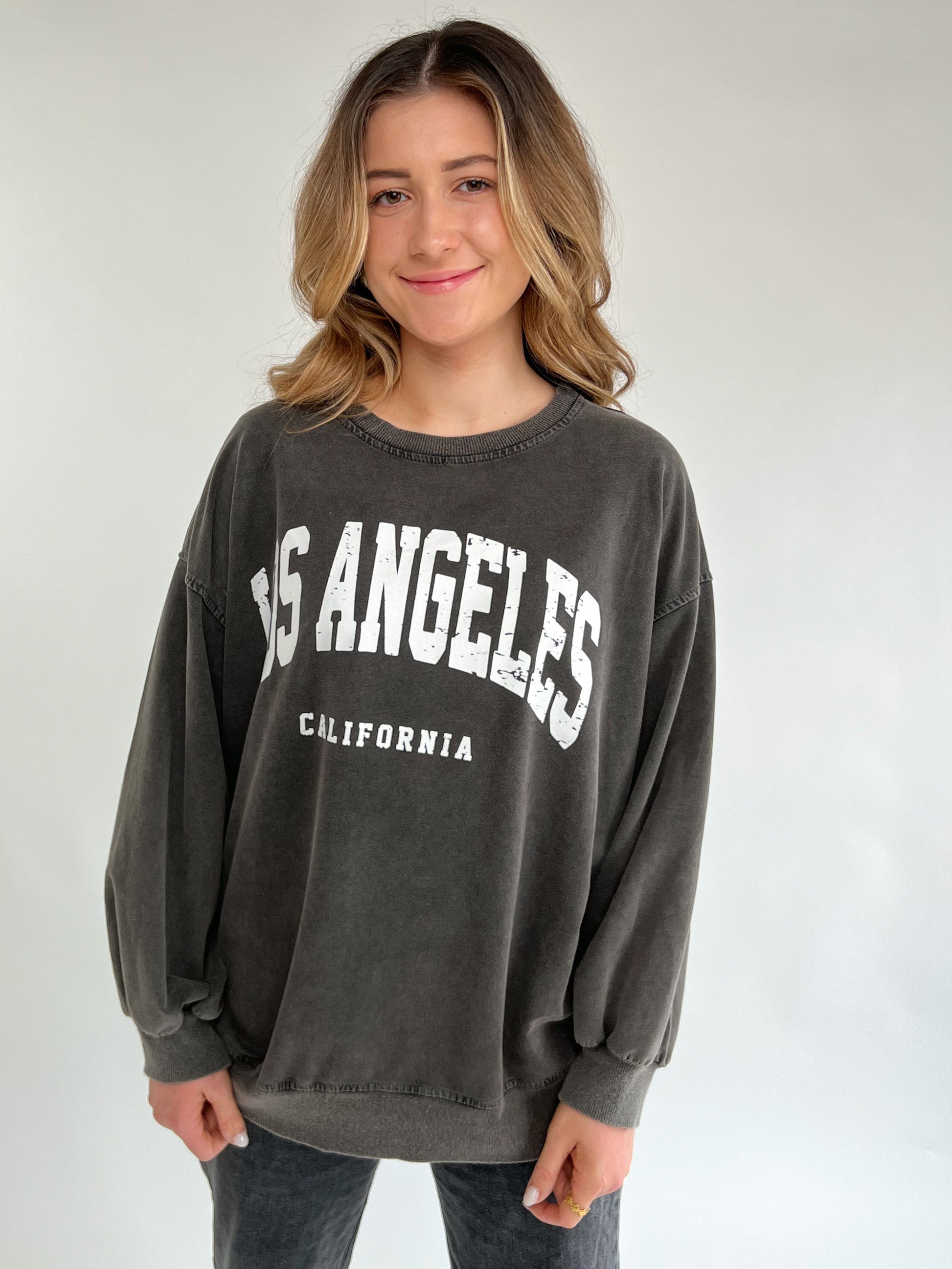 Sweater Los Angeles oversize schwarz