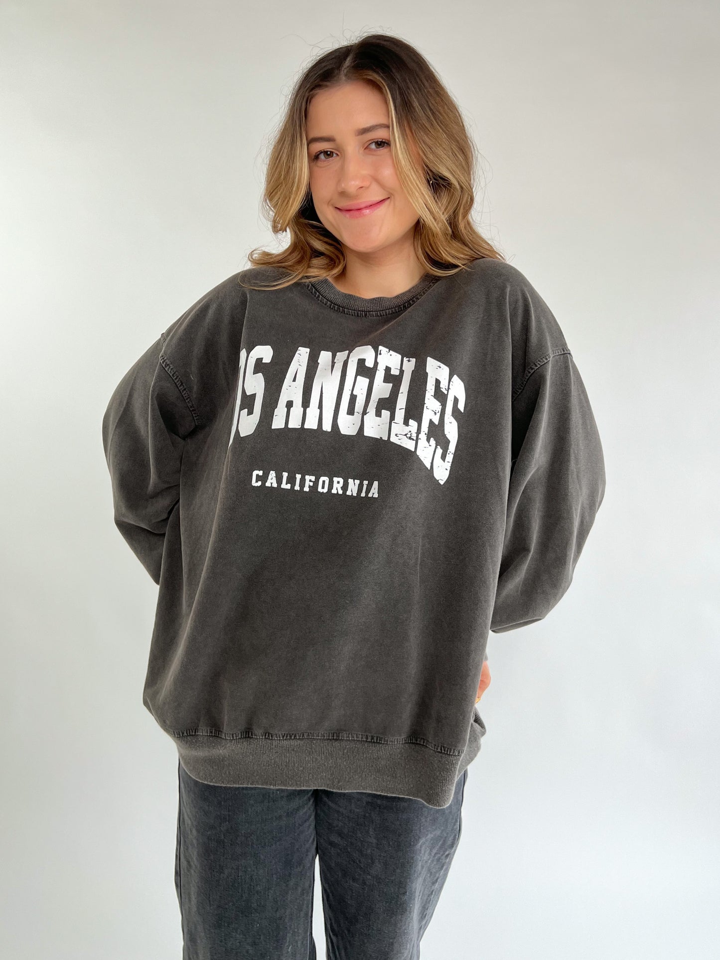 Sweater Los Angeles oversize schwarz